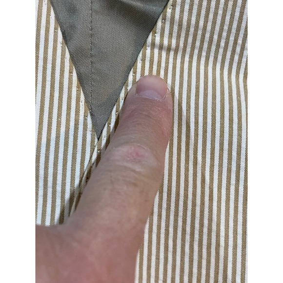 J.Crew Mens Tan White Striped Cotton Bemberg Waistcoat Vest Style 12446 Size M - Picture 8 of 10
